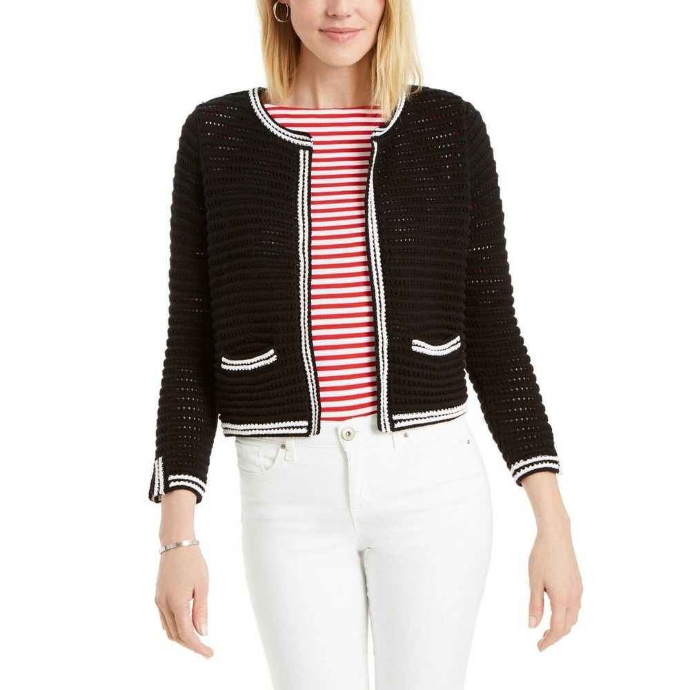 Charter Club Crop Open Front Cardigan Crochet XL (No longer have tags)